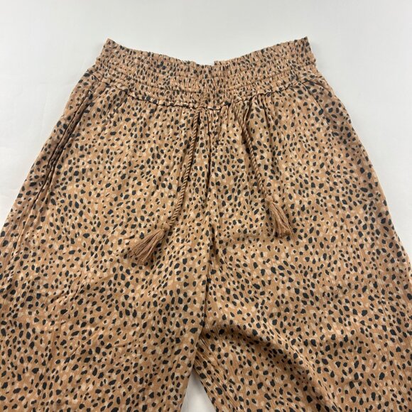Abercrombie & Fitch Leopard Print Crinkle Wide Leg Pant XL - Picture 2 of 8